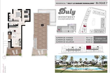 Rzut - Dom na sprzedaż 2 pokoje o powierzchni 78,1 m² - numer 704 w Lo Marabu Bungalows