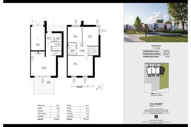 Rzut - Dom na sprzedaż 4 pokoje o powierzchni 118,75 m² - numer I.F1.D.50 w Port Drzewny