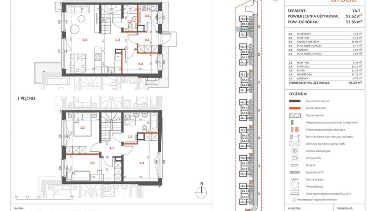Rzut - Dom na sprzedaż 5 pokoi o powierzchni 91,02 m² - numer 7A.2 w Przystanek Ursus