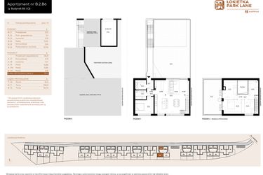 Rzut - Mieszkanie na sprzedaż 5 pokoi o powierzchni 137,4 m² - numer B.2.B6 w Łokietka Park Lane