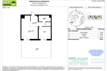 Rzut - Mieszkanie na sprzedaż 2 pokoje o powierzchni 50,7 m² - numer 10D/24 w Jasielska 8C etap II