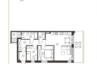 Rzut - Mieszkanie na sprzedaż 3 pokoje o powierzchni 70,69 m² - numer 13_1 w Apartamenty Sielanka