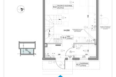 Rzut - Dom na sprzedaż 4 pokoje o powierzchni 74,84 m² - numer 24 w Boska Ksawerowska 2 etap 2