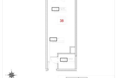 Rzut - Mieszkanie na sprzedaż 1 pokój o powierzchni 28,91 m² - numer A3-4 w Rezydencja Ogród Saski etap I i II
