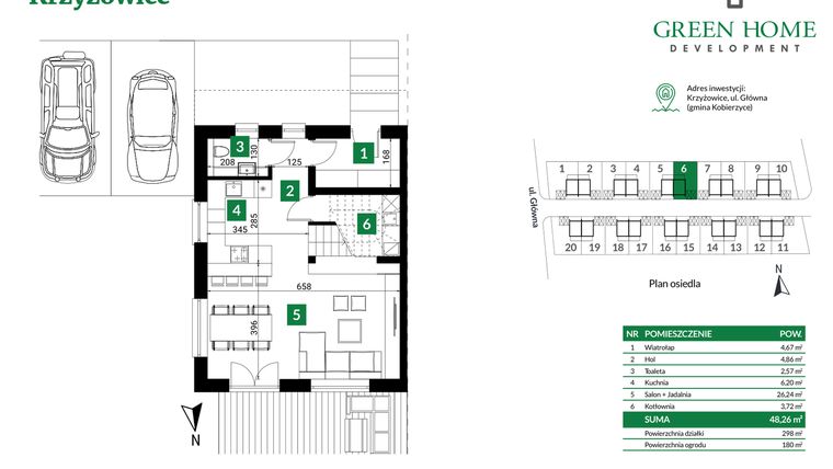 Rzut - Dom na sprzedaż 5 pokoi o powierzchni 105 m² - numer 6 w Nowe Krzyżowice II