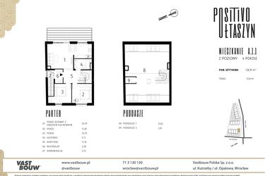 Rzut - Mieszkanie na sprzedaż 5 pokoi o powierzchni 128,1 m² - numer A.1.1 w Positivo Ołtaszyn
