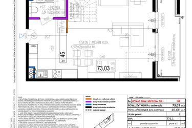 Rzut - Mieszkanie na sprzedaż 1 pokój o powierzchni 73,03 m² - numer 45 w Strumykowa