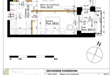 Rzut - Mieszkanie na sprzedaż 2 pokoje o powierzchni 47,03 m² - numer M05 w Srebrzyńska Park IV