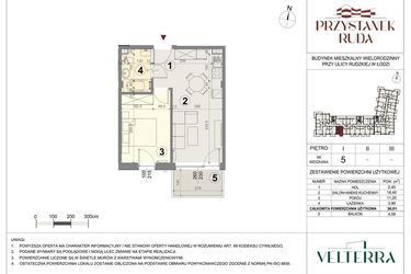Rzut - Mieszkanie na sprzedaż 2 pokoje o powierzchni 36,2 m² - numer 5 w Przystanek Ruda