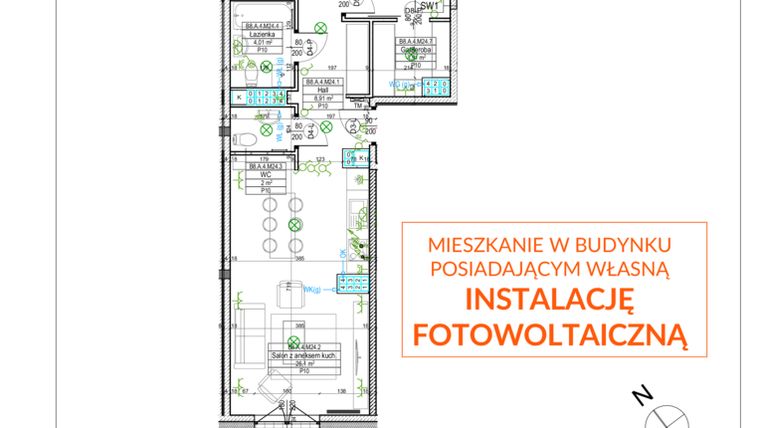 Rzut - Mieszkanie na sprzedaż 3 pokoje o powierzchni 71,01 m² - numer B8.A24 w Osiedle Zielone bud. A1, B8