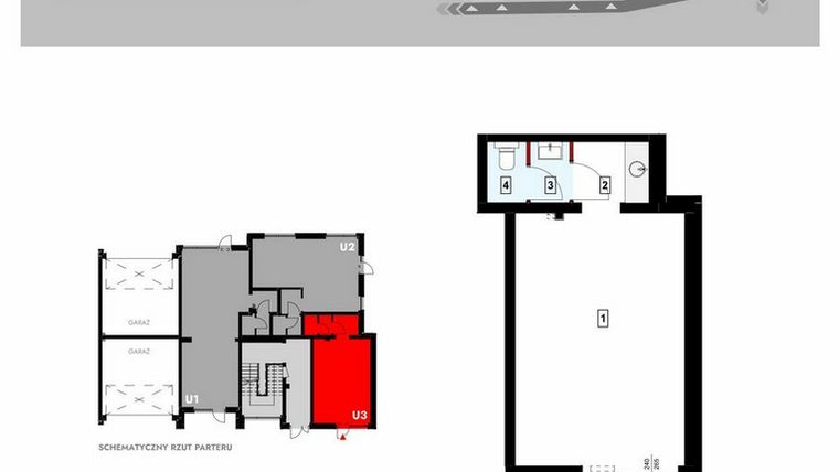 Rzut - Lokal użytkowy na sprzedaż 1 pokój o powierzchni 32,47 m² - numer Z4_U3 w Osiedle Malarska etap IV