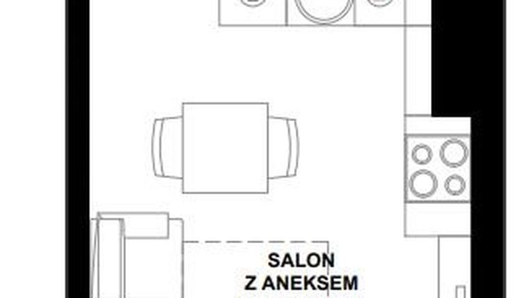 Rzut - Mieszkanie na sprzedaż 1 pokój o powierzchni 24,97 m² - numer A/3 w Apartamenty Bałtyk