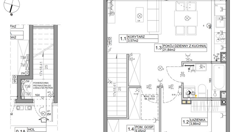 Rzut - Mieszkanie na sprzedaż 3 pokoje o powierzchni 58,82 m² - numer 100 w Manufaktura Marki 2 etap IV