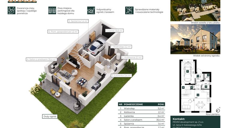 Rzut - Dom na sprzedaż 5 pokoi o powierzchni 128,4 m² - numer 1/2 w Łazy Urocze II