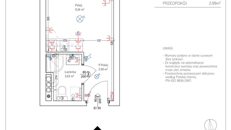 Rzut - Mieszkanie na sprzedaż 1 pokój o powierzchni 15,37 m² - numer 123 B w Milo Apart