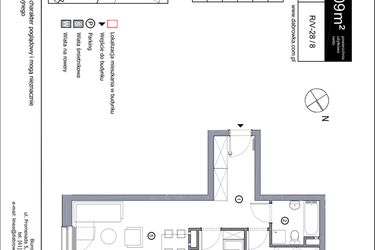 Rzut - Mieszkanie na sprzedaż 3 pokoje o powierzchni 58,09 m² - numer R_V-28_8 w os. Dąbrówka – Leśna Polana