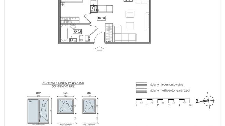 Rzut - Mieszkanie na sprzedaż 2 pokoje o powierzchni 47,94 m² - numer 7.A.10 w Urzeka bud. 6 i 7
