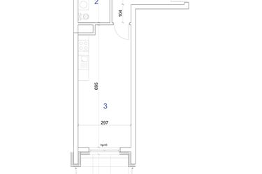 Rzut - Mieszkanie na sprzedaż 1 pokój o powierzchni 35,68 m² - numer 6A.47 w Mierzeja Wiślana etap IV