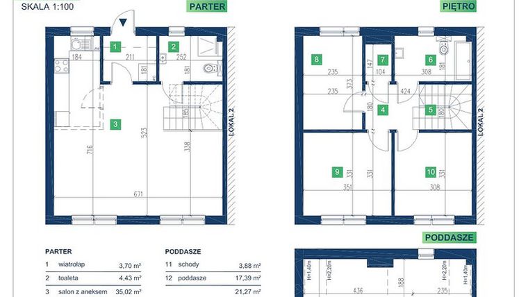 Rzut - Dom na sprzedaż 5 pokoi o powierzchni 110,5 m² - numer 1 w Vista Forest Stabłowice