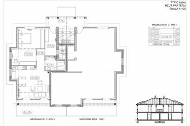 Rzut - Mieszkanie na sprzedaż 3 pokoje o powierzchni 66 m² - numer 27.1. w Ogrody Tesoro VI