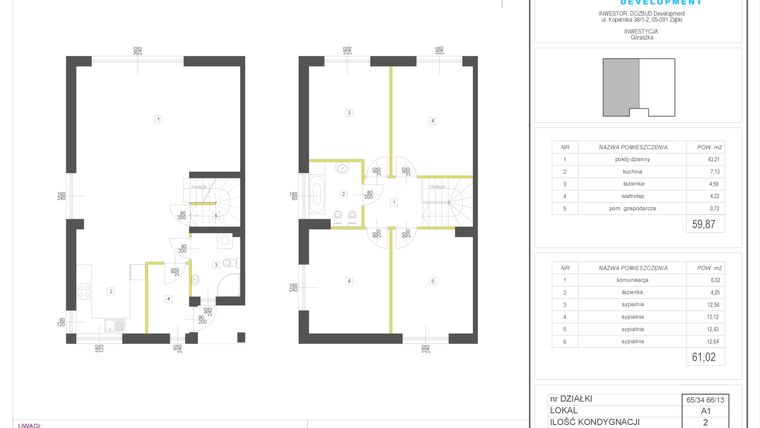 Rzut - Dom na sprzedaż 5 pokoi o powierzchni 120,89 m² - numer 66/13.A1 w Domy Góraszka etap XIV