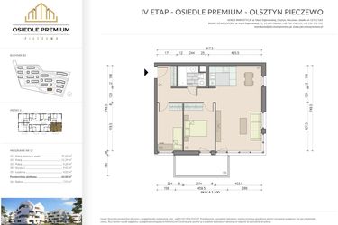 Rzut - Mieszkanie na sprzedaż 3 pokoje o powierzchni 65 m² - numer B3.17 w Osiedle Premium etap IV