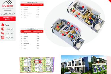 Rzut - Dom na sprzedaż 4 pokoje o powierzchni 119,8 m² - numer C.2 w Osiedle Przytulne Janki II etap 2