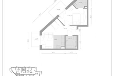 Rzut - Mieszkanie na sprzedaż 2 pokoje o powierzchni 45,22 m² - numer M2 w Apartamenty Casa Sole