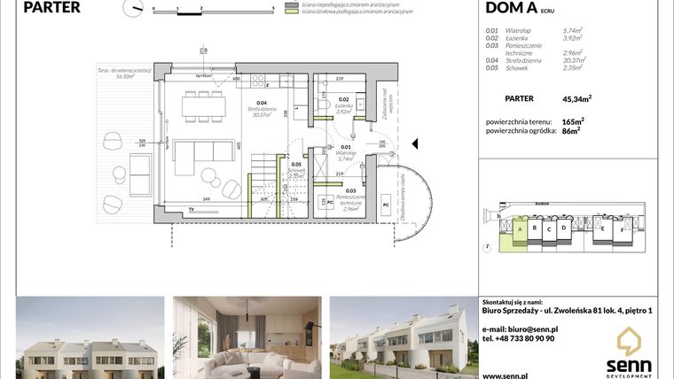 Rzut - Dom na sprzedaż 5 pokoi o powierzchni 97,91 m² - numer A w Osiedle Kwiatów Polskich etap 3