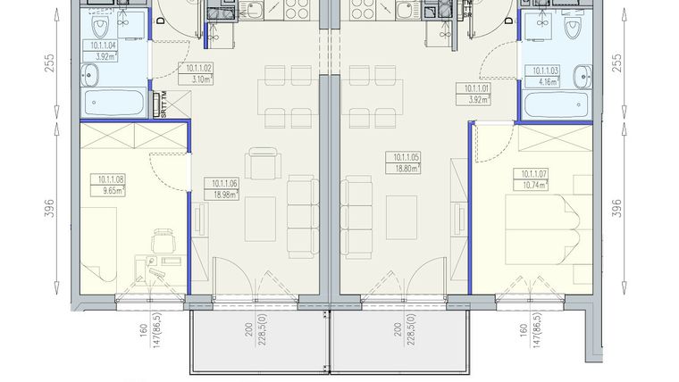 Rzut - Mieszkanie na sprzedaż 4 pokoje o powierzchni 73,3 m² - numer K2 10/1/1/4a w Południk 17 - budynek K2