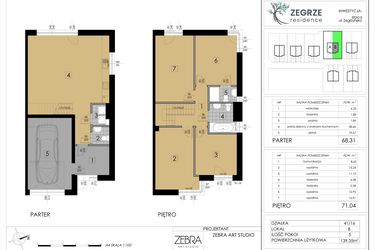 Rzut - Dom na sprzedaż 5 pokoi o powierzchni 139,35 m² - numer 41/16/B w Zegrze Residence