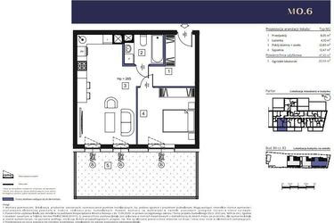 Rzut - Mieszkanie na sprzedaż 2 pokoje o powierzchni 47,45 m² - numer B3 – M0.6 w Primacasa