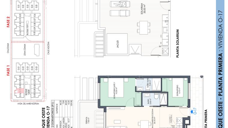 Rzut - Mieszkanie na sprzedaż 2 pokoje o powierzchni 109,98 m² - numer 17 w Apartamenty w Pilar de la Horadada - 27124096