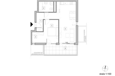 Rzut - Mieszkanie na sprzedaż 2 pokoje o powierzchni 53,65 m² - numer C2_2 w ATAL Zawiślańska