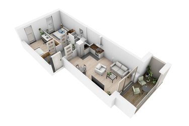 Rzut - Mieszkanie na sprzedaż 3 pokoje o powierzchni 50,73 m² - numer N5.17 w Osiedle Narcyzowe