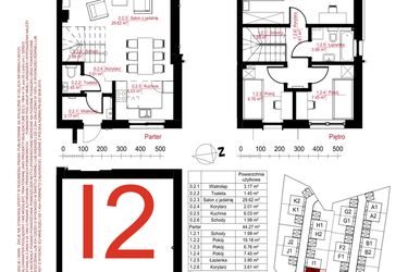 Rzut - Dom na sprzedaż 4 pokoje o powierzchni 134,7 m² - numer I2 w Gostyńska Invest II