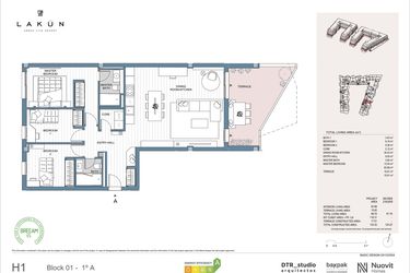 Rzut - Mieszkanie na sprzedaż 3 pokoje o powierzchni 97,2 m² - numer LK-11 w Lakun