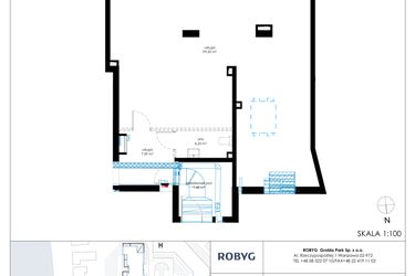 Rzut - Lokal użytkowy na sprzedaż 1 pokój o powierzchni 120,69 m² - numer F.0U01 w Nadmotławie Apartments