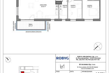 Rzut - Mieszkanie na sprzedaż 3 pokoje o powierzchni 78,58 m² - numer A.2M01 w Kobieli 4