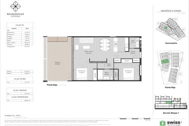 Rzut - Mieszkanie na sprzedaż 2 pokoje o powierzchni 67 m² - numer 113 w Bougainvillea - Estepona