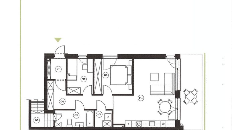 Rzut - Mieszkanie na sprzedaż 3 pokoje o powierzchni 70,92 m² - numer 26_1 w Apartamenty Sielanka