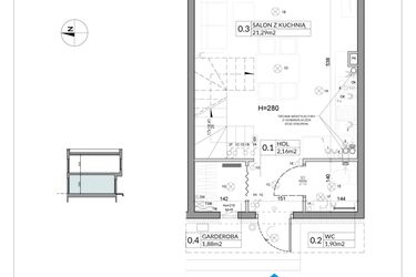 Rzut - Dom na sprzedaż 3 pokoje o powierzchni 62,16 m² - numer 19 w Boska Ksawerowska 2 etap 2