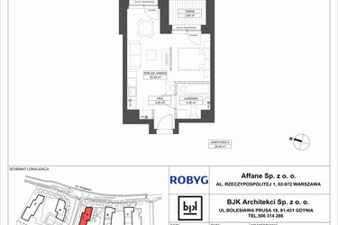 Rzut - Mieszkanie na sprzedaż 1 pokój o powierzchni 30,02 m² - numer A.1M14 w WENDY