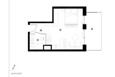 Rzut - Mieszkanie na sprzedaż 1 pokój o powierzchni 31,02 m² - numer A2.0.08 w Apartamenty Grundmanna