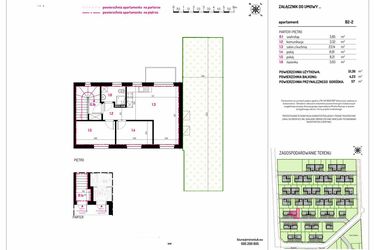 Rzut - Mieszkanie na sprzedaż 3 pokoje o powierzchni 51,36 m² - numer B2-2 w Aleja Kwitnącej Wiśni