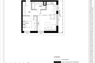 Rzut - Mieszkanie na sprzedaż 2 pokoje o powierzchni 46,36 m² - numer A28 w Osiedle pod Klonami "Klonowa 11"