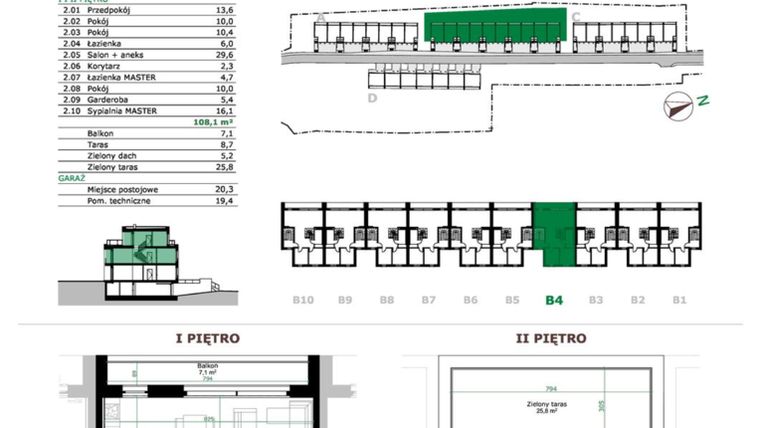 Rzut - Mieszkanie na sprzedaż 5 pokoi o powierzchni 108,1 m² - numer B4.2 w Dębowe Zacisze