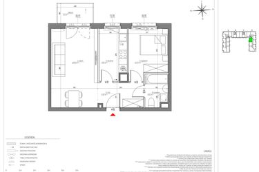 Rzut - Mieszkanie na sprzedaż 2 pokoje o powierzchni 44,14 m² - numer D/137/M w City Vibe