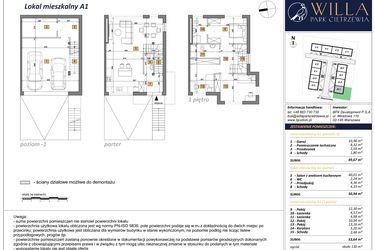 Rzut - Dom na sprzedaż 4 pokoje o powierzchni 154 m² - numer A1 w Osiedle Willa Park Cietrzewia