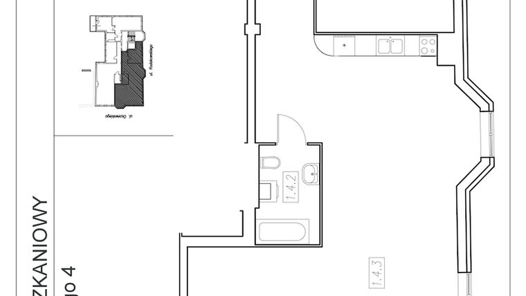 Rzut - Mieszkanie na sprzedaż 4 pokoje o powierzchni 103,5 m² - numer 4 w Apartamenty Biskupin